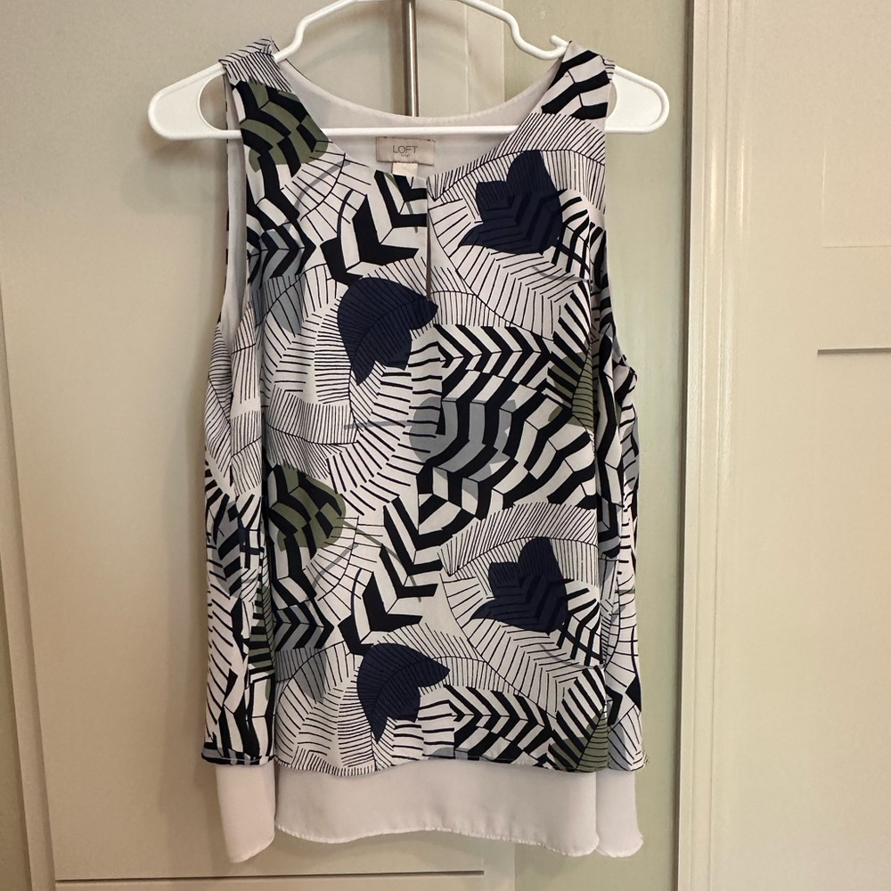 LOFT Navy & Olive Blouse Tank